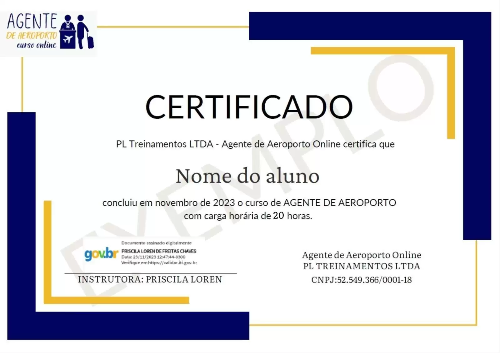 Certificado do curso